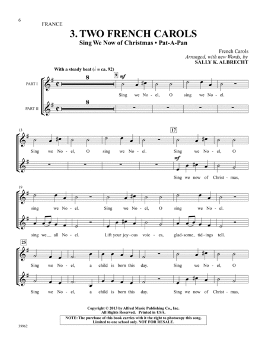 A World of Christmas -- Holiday Songs, Carols, and Customs from 15 Countries Unison Choir scores gallery preview page 10
