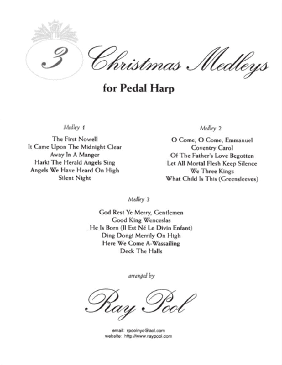 Three Christmas Medleys for Pedal Harp Pedal Harp scores gallery preview page 1