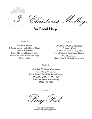 Book cover for Three Christmas Medleys for Pedal Harp