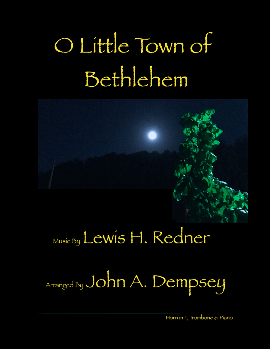 O Little Town of Bethlehem (Trio for Horn in F, Trombone and Piano) Brass Trio scores gallery preview page 1