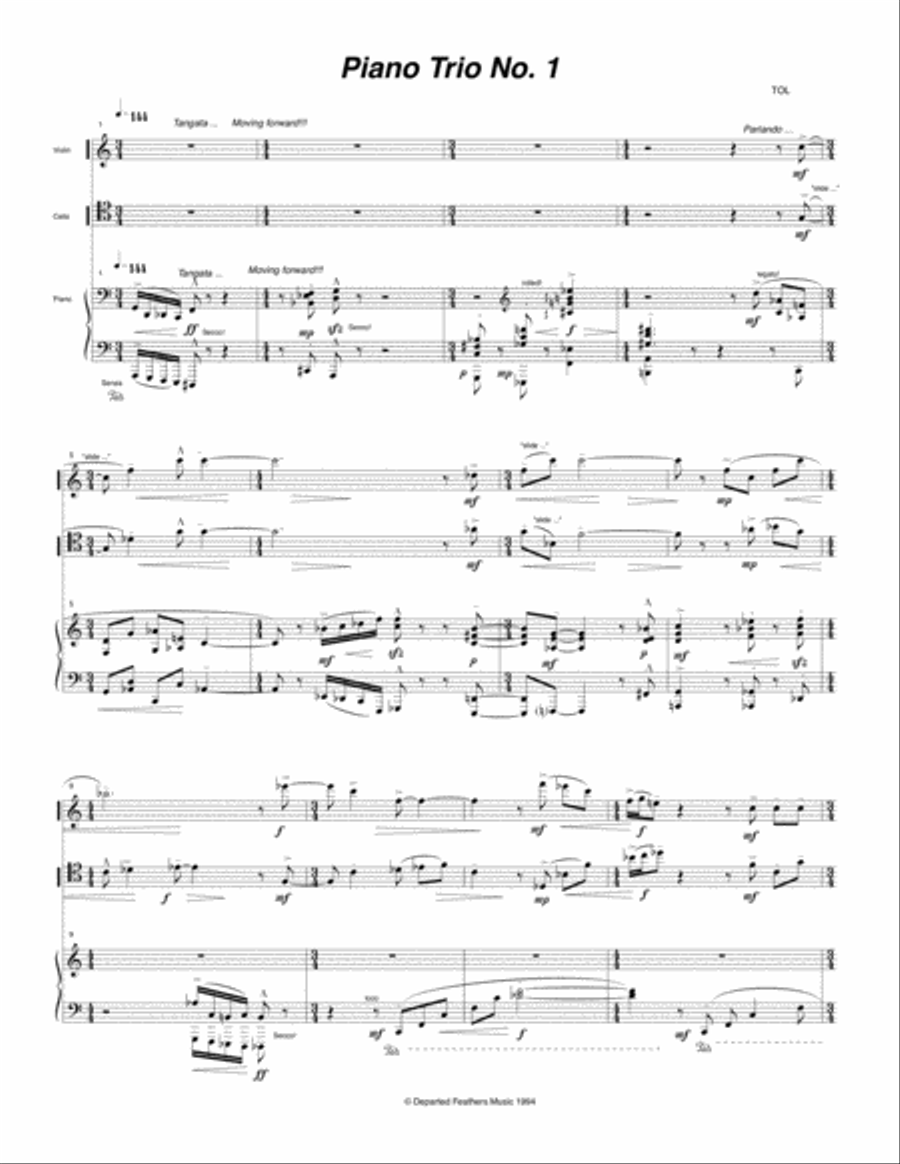 Piano Trio No. 1 (1994, rev. 2000) for violin, cello and piano Piano Trio scores gallery preview page 3