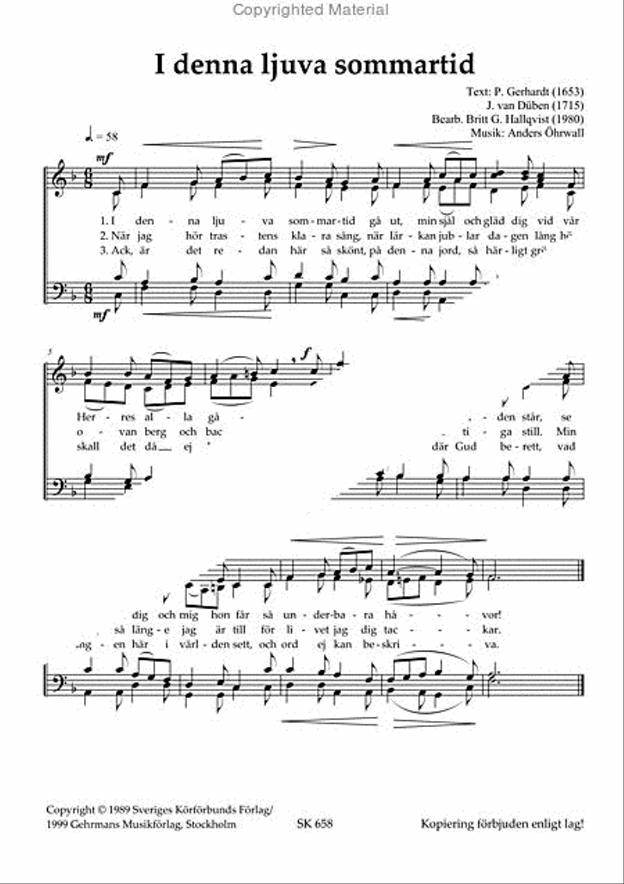 I denna ljuva sommartid 4-Part scores gallery preview page 2