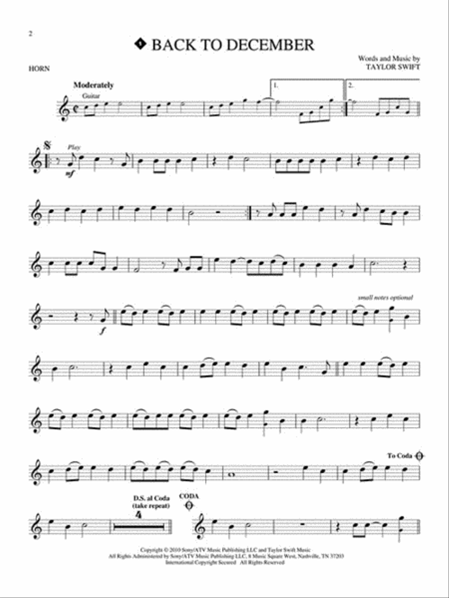 Taylor Swift – 2nd Edition Horn scores gallery preview page 3