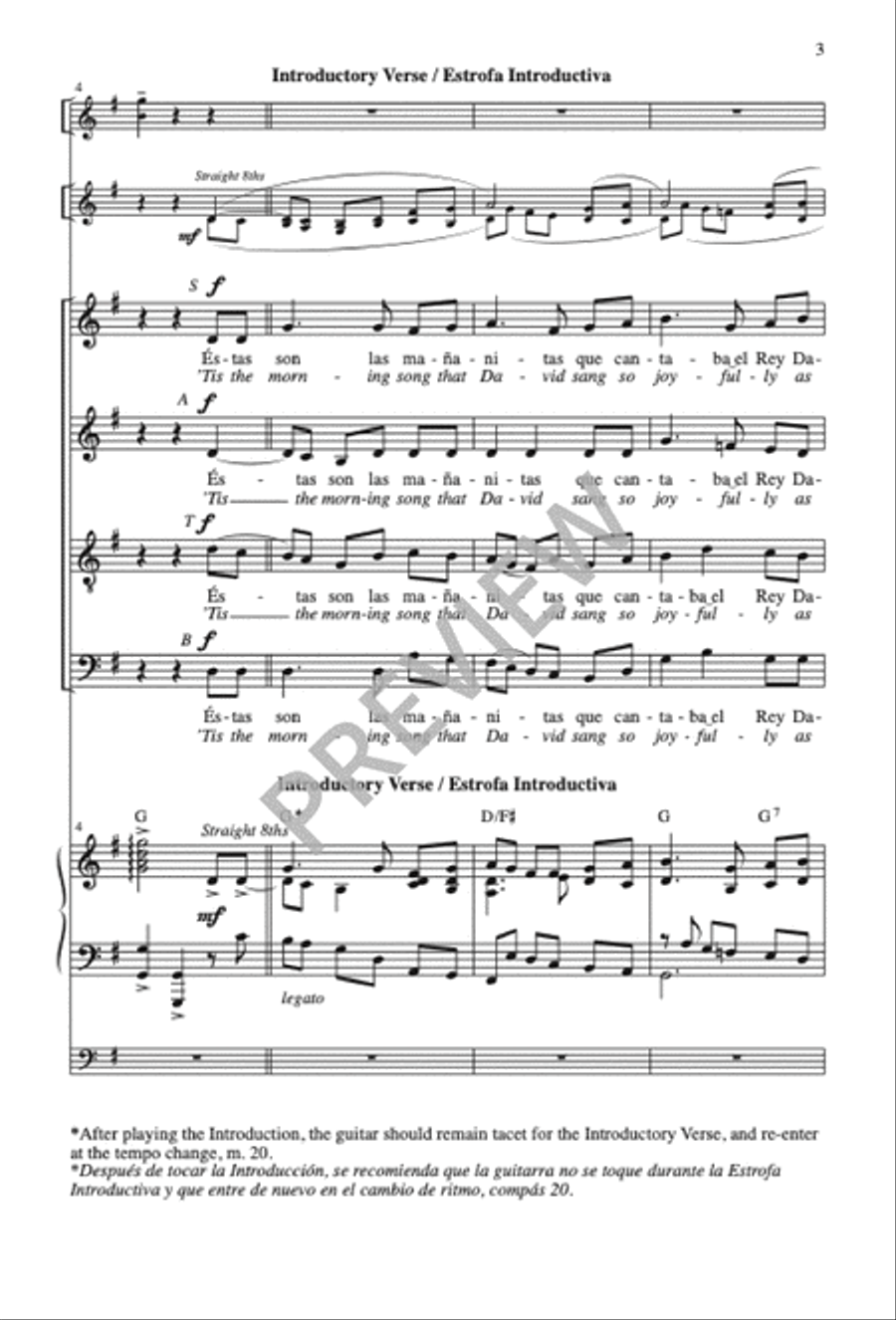 Las Mañanitas / The Morning Song 4-Part scores gallery preview page 4