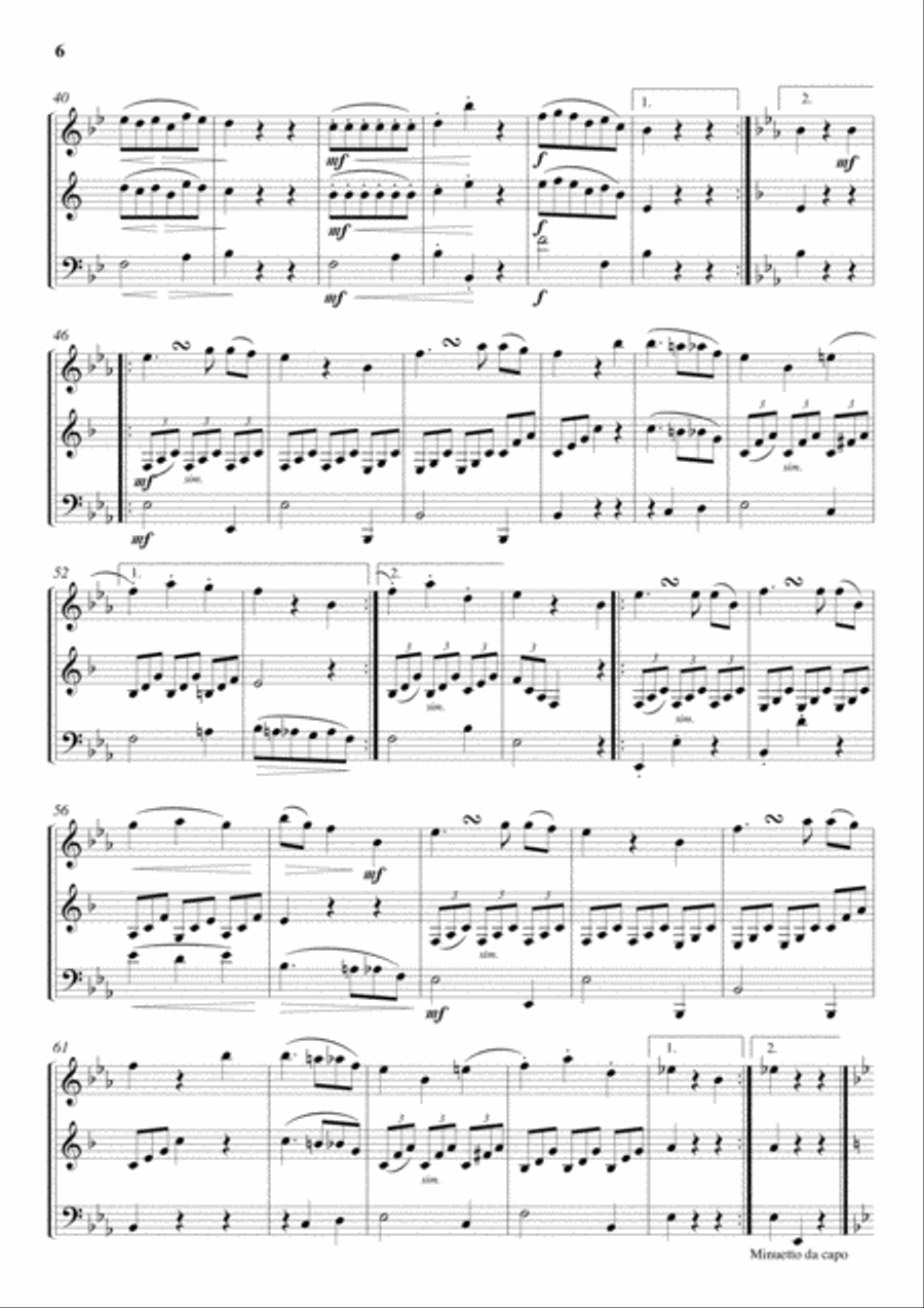 Tafelmusik (for Flute/Oboe, Clarinet in B flat and Bassoon) Woodwind Trio scores gallery preview page 6