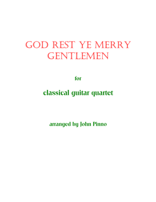 God Rest Ye Merry Gentlemen for Classical Guitar Quartet