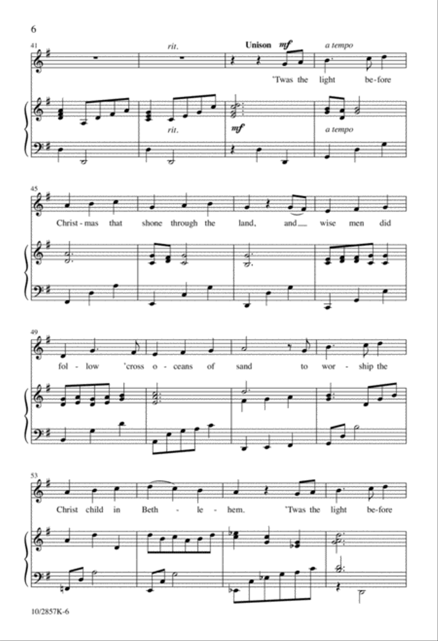 'Twas the Light Before Christmas Unison Choir scores gallery preview page 6