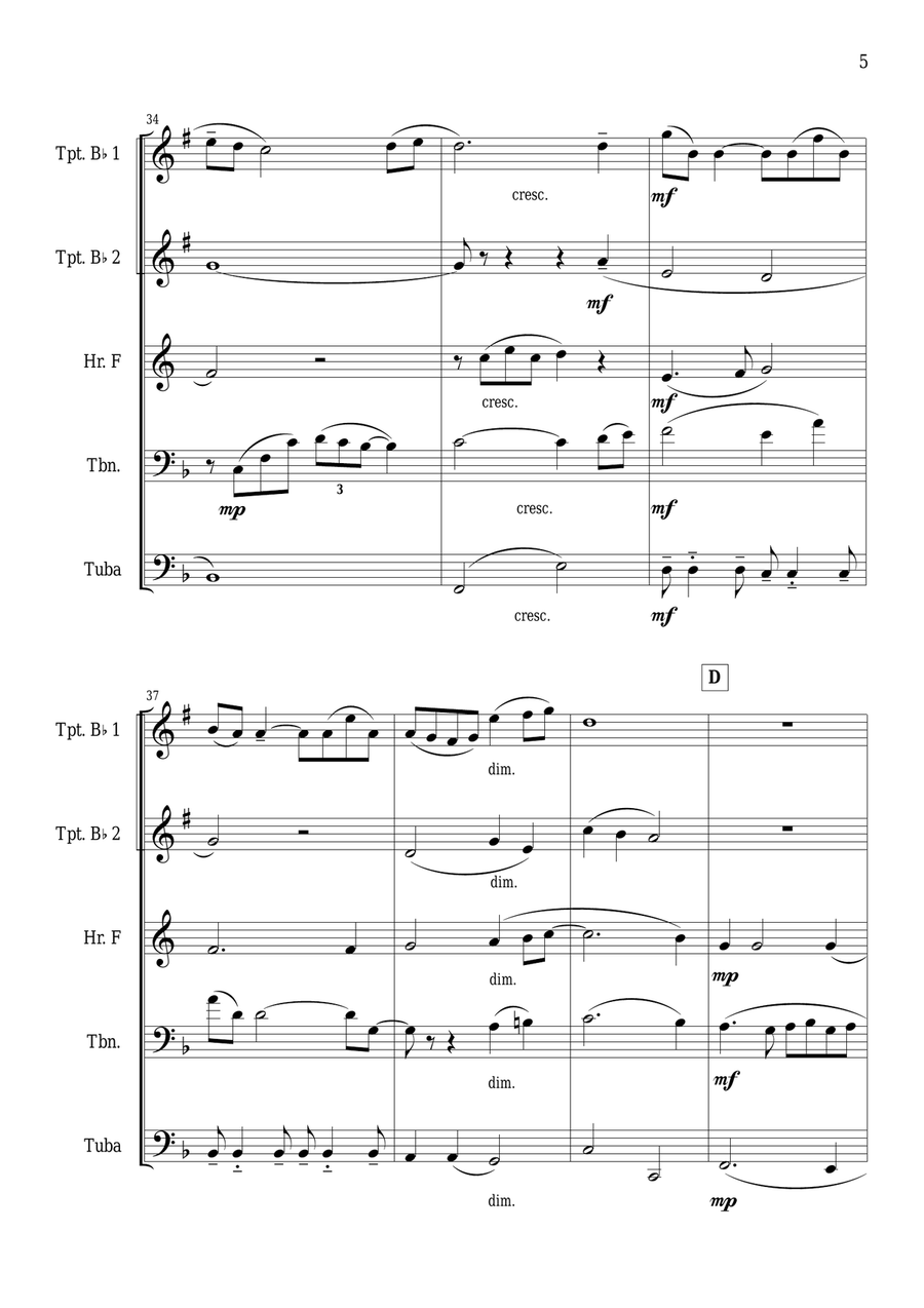 Dinner Brass Quintet scores gallery preview page 5