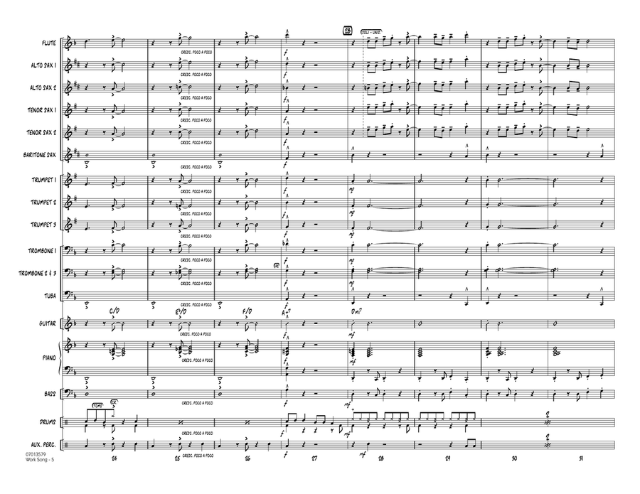 Work Song (arr. John Berry) - Conductor Score (Full Score) Jazz Ensemble scores gallery preview page 5