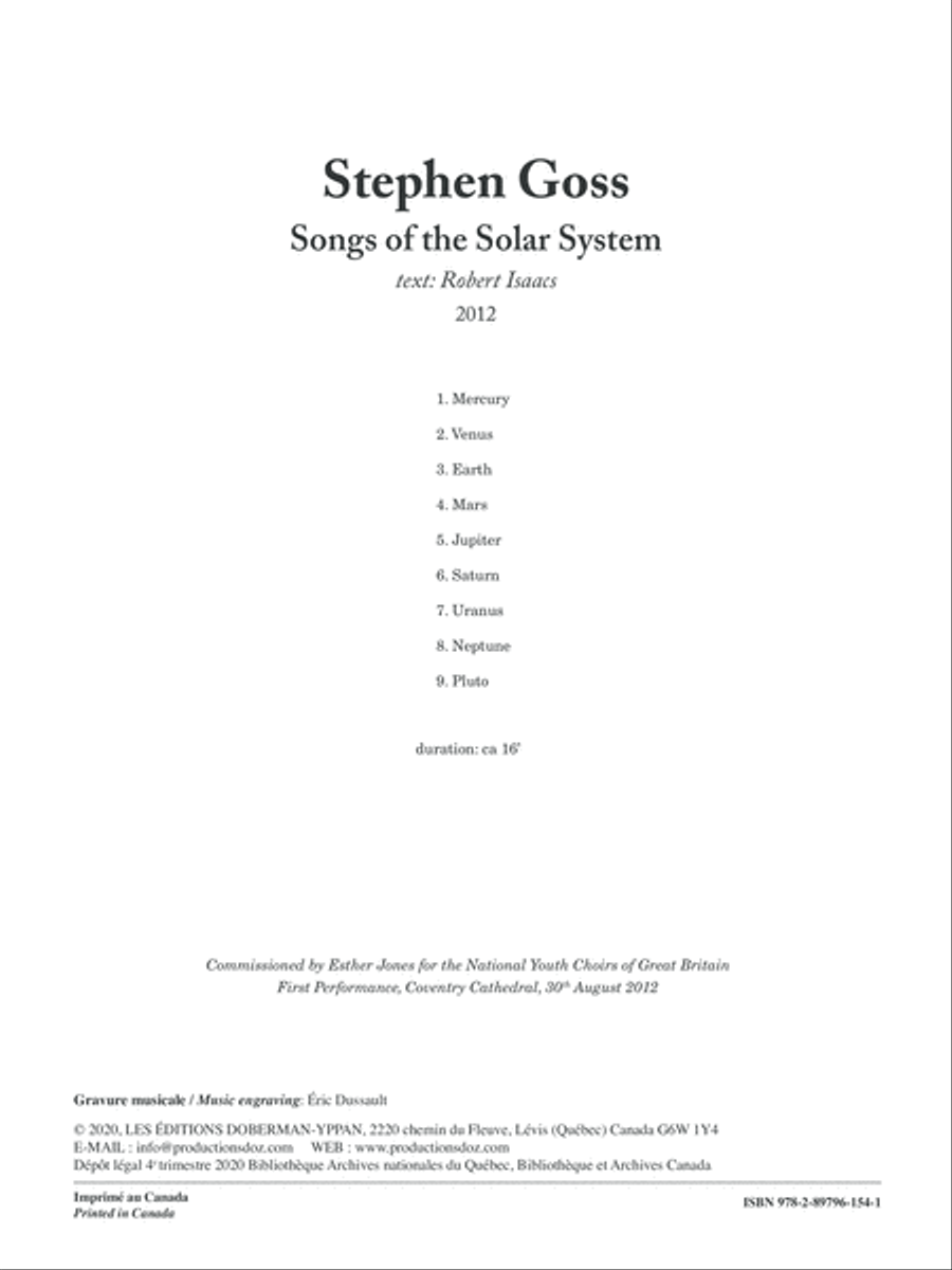 Songs of the Solar System - Partie de choeur SSA scores gallery preview page 2
