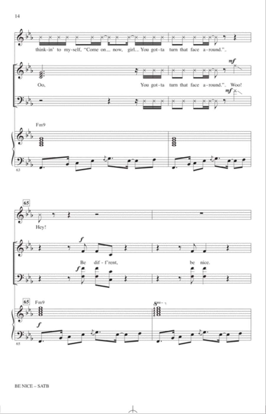 Be Nice (feat. Snoop Dogg) (arr. Alan Billingsley) 4-Part scores gallery preview page 13