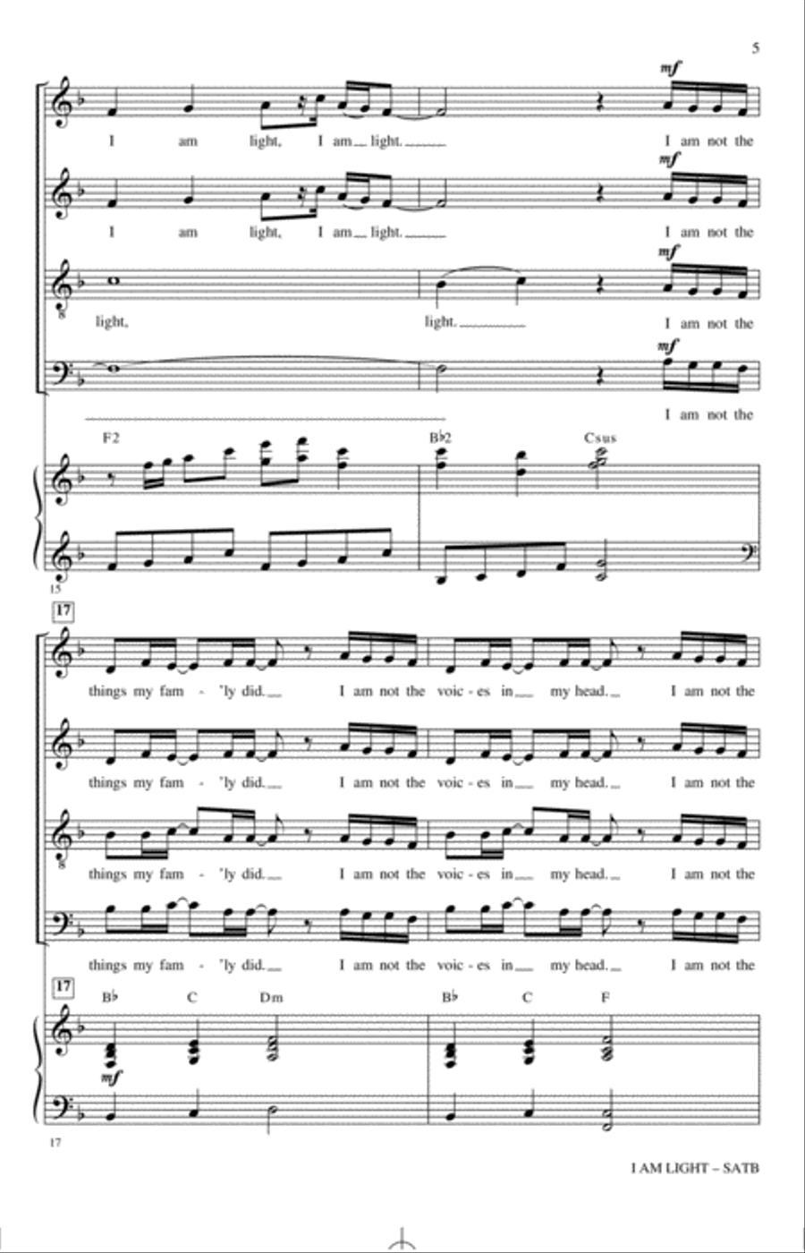 I Am Light (arr. Mark Hayes and Kimberly Lilley) 4-Part scores gallery preview page 4
