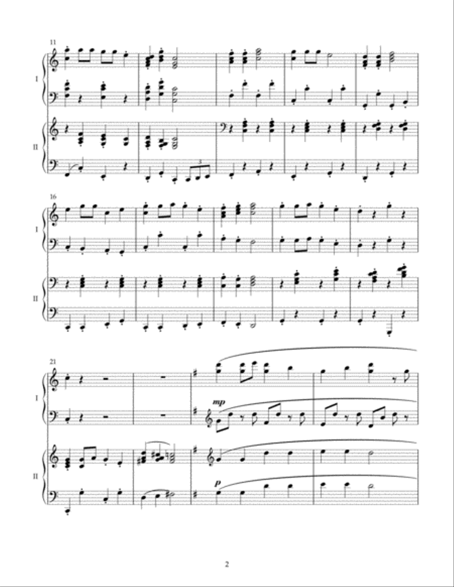 Up On the House Top 2 Pianos, 4-Hands scores gallery preview page 2