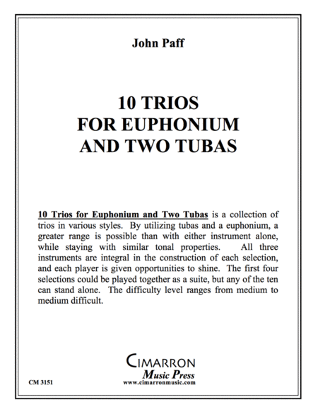 10 Trios for Euphonium and Two Tubas Brass Trio - Digital Sheet Music