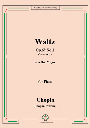 Book cover for Chopin-Waltz,in A flat Major,Op.69 No.1,for Piano