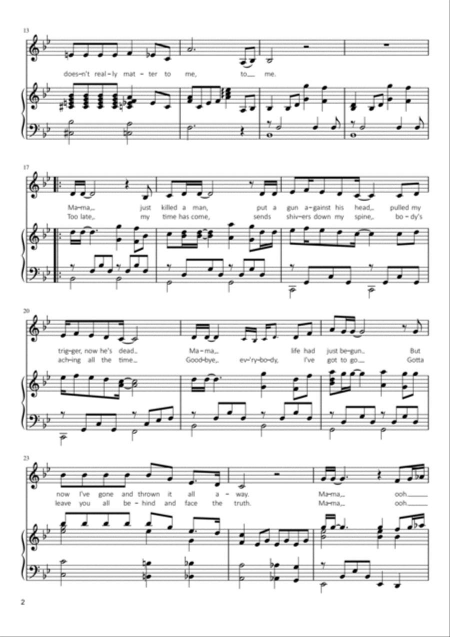 Bohemian Rhapsody A Cappella scores gallery preview page 2