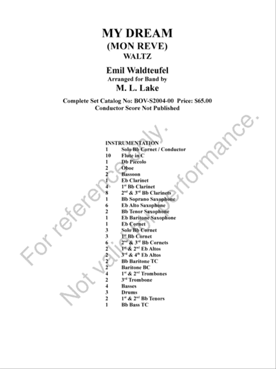 Mon Reve Concert Band scores gallery preview page 3