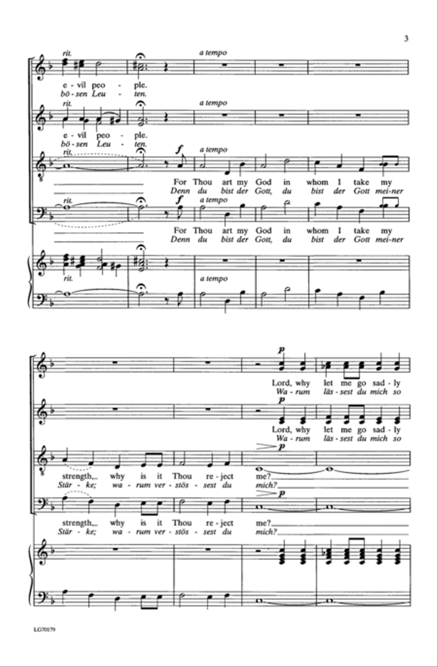 Richte Mich, Gott (Judge Me, O God) 4-Part scores gallery preview page 3