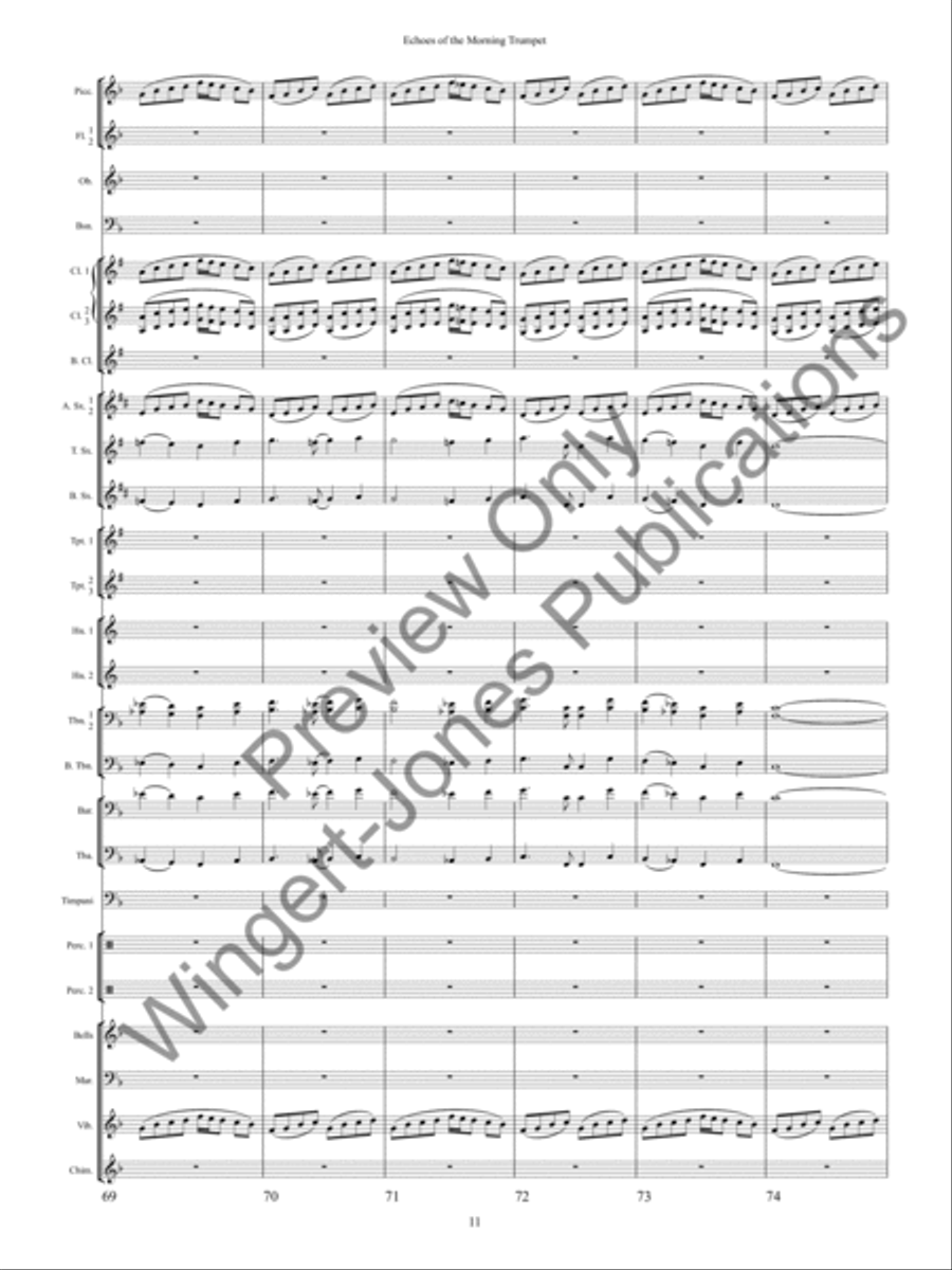 Echoes of the Morning Trumpet Concert Band scores gallery preview page 14
