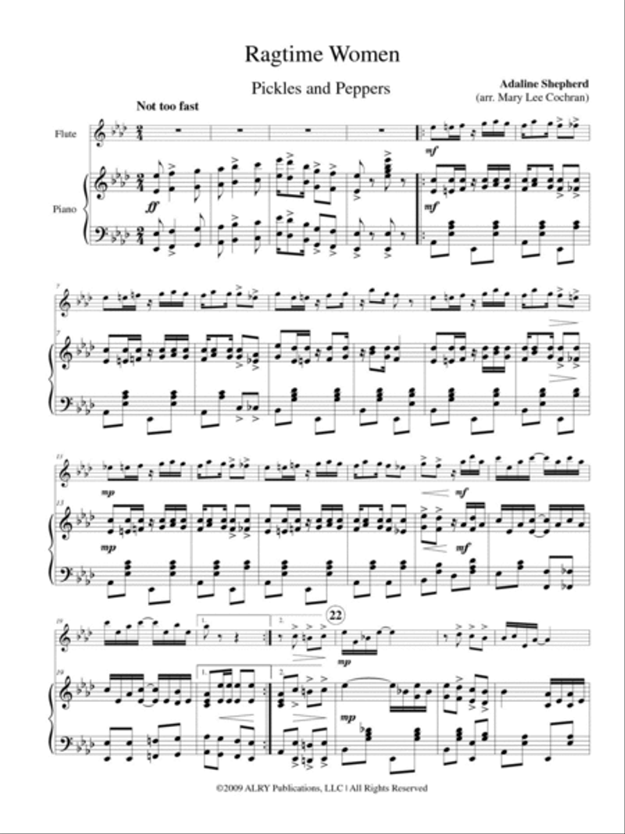 Ragtime Women for Flute and Piano Flute Solo scores gallery preview page 2