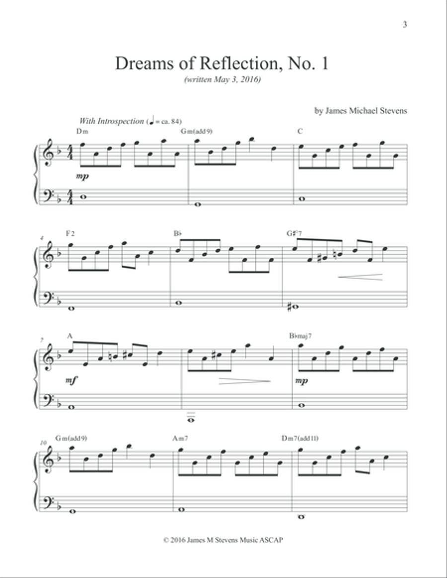 Dreams of Reflections, No. 1-5 - Piano Book Piano Solo scores gallery preview page 3