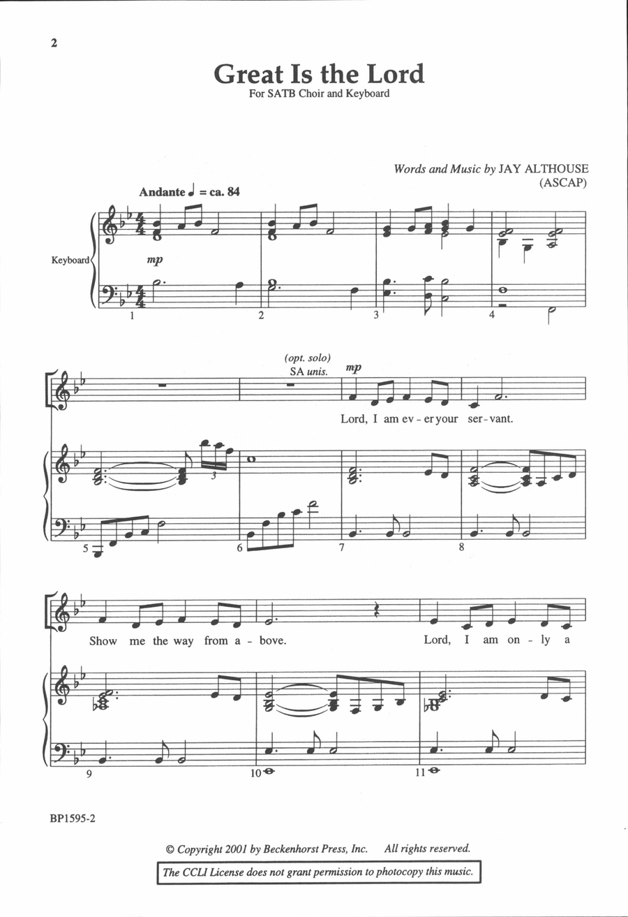 Great Is the Lord 4-Part scores gallery preview page 2