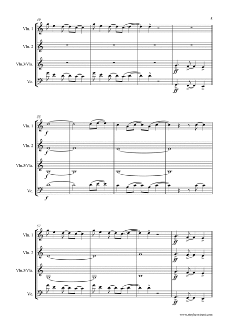 Blinding Lights String Quartet scores gallery preview page 5