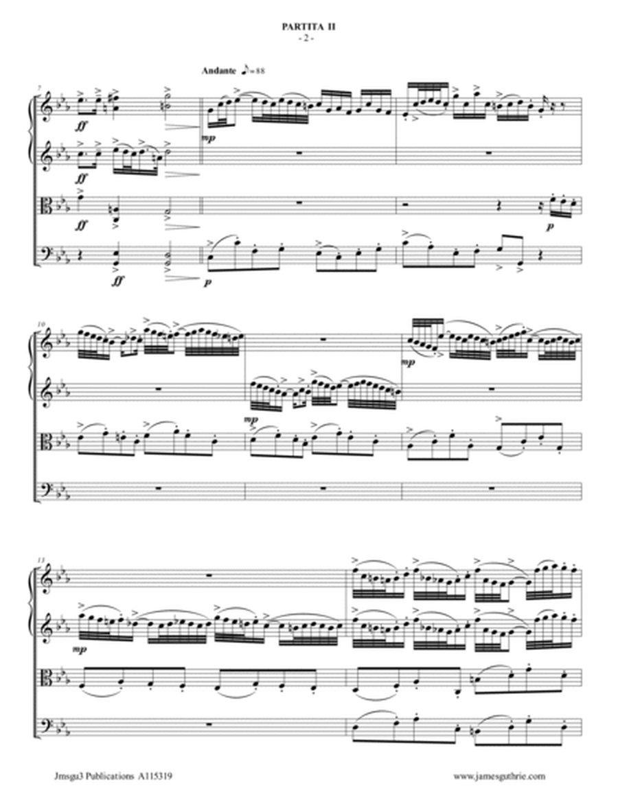 BACH: Partita No. 2 BWV 826 for String Quartet image number null