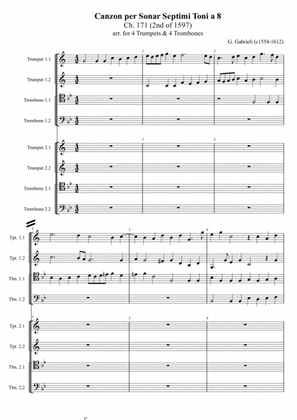 G. Gabrieli - Canzon per sonar septimi toni a 8, Ch.171 (for 4 Trumpets & 4 Trombones)