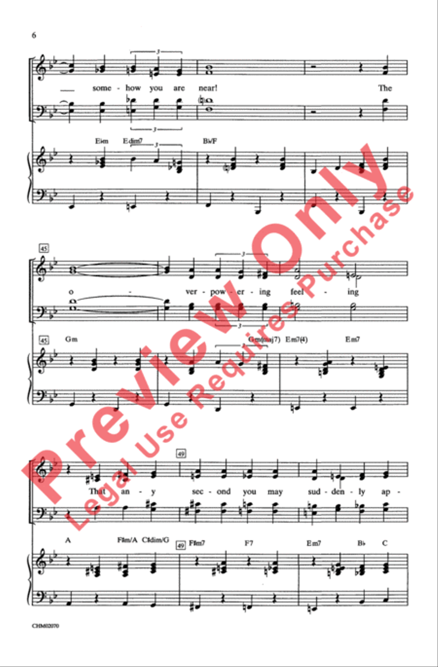 On the Street Where You Live 4-Part scores gallery preview page 6