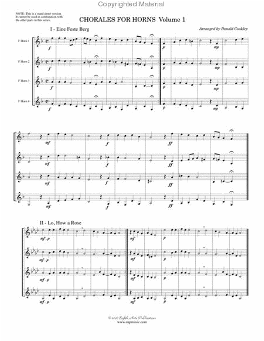 Chorales for Horns (stand alone version) French Horn Quartet scores gallery preview page 2