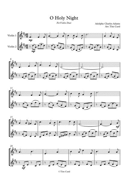 Partituras para Violino: O Holy Night