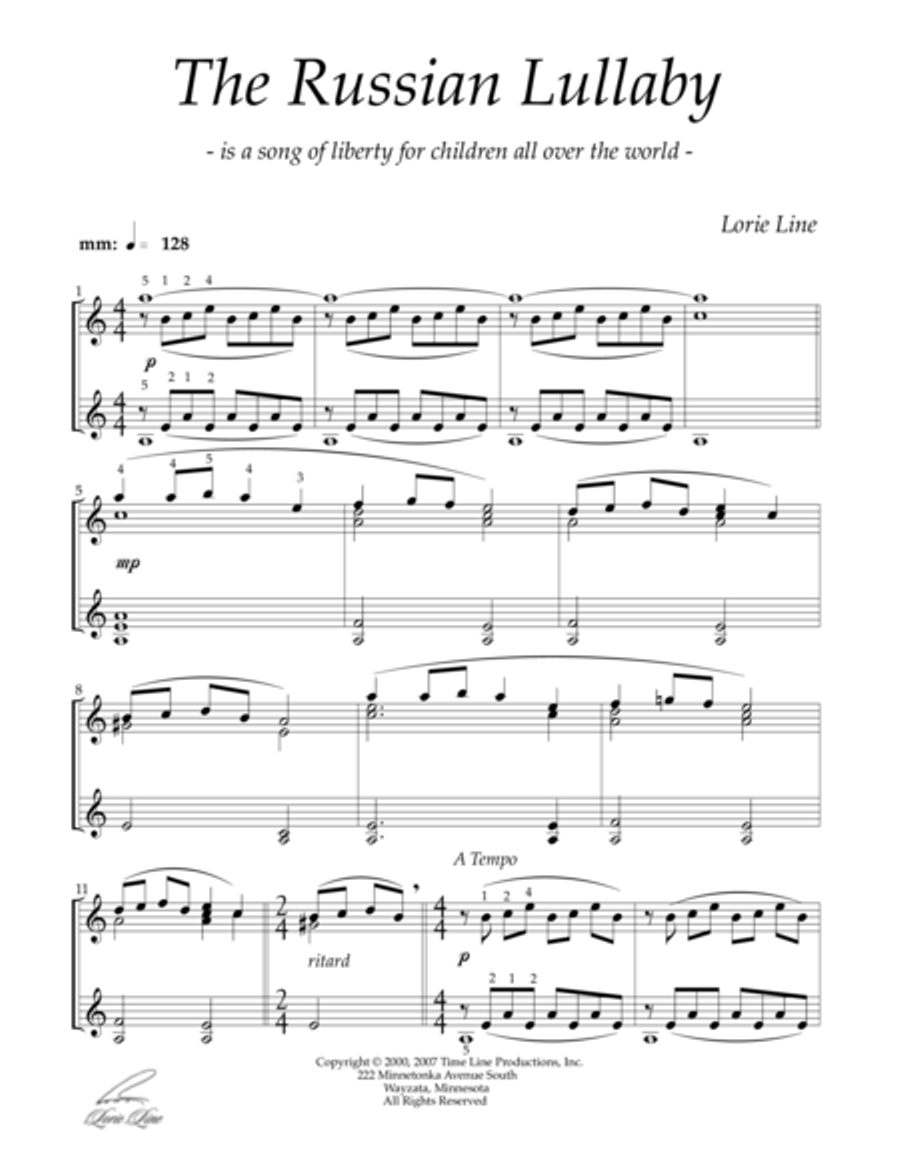The Russian Lullaby The Russian Lullaby Piano Solo scores gallery preview page 2