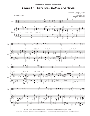 From All That Dwell Below The Skies (Viola solo and Piano)