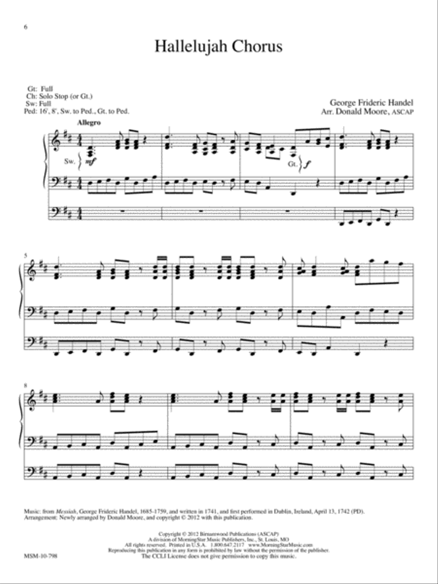 Choral Classics Arranged for Organ Organ Solo scores gallery preview page 4