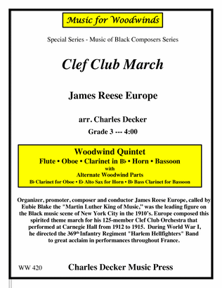 Clef Club March for Woodwind Quintet
