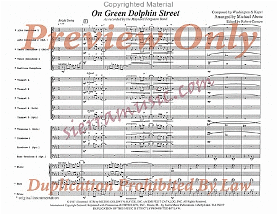 On Green Dolphin Street On Green Dolphin Street Big Band scores gallery preview page 2