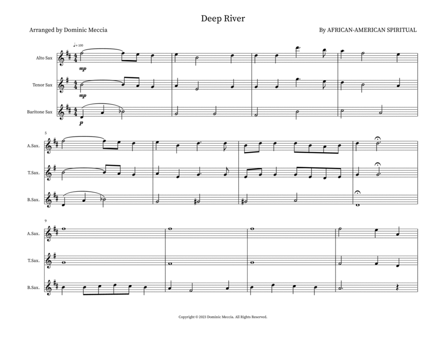 Deep River Deep River Small Ensemble scores gallery preview page 1