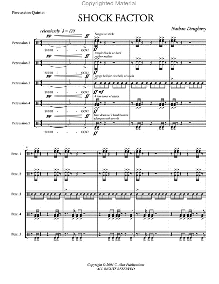 Shock Factor Percussion Ensemble scores gallery preview page 2