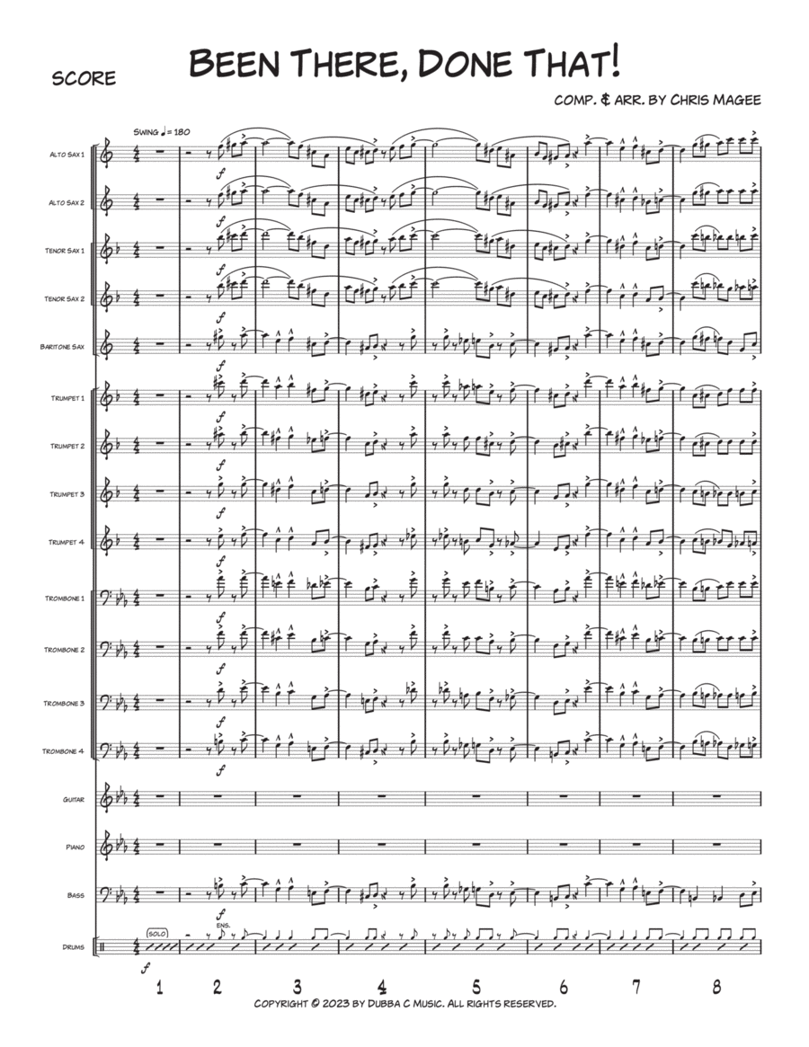 Been There, Done That! Jazz Ensemble scores gallery preview page 1
