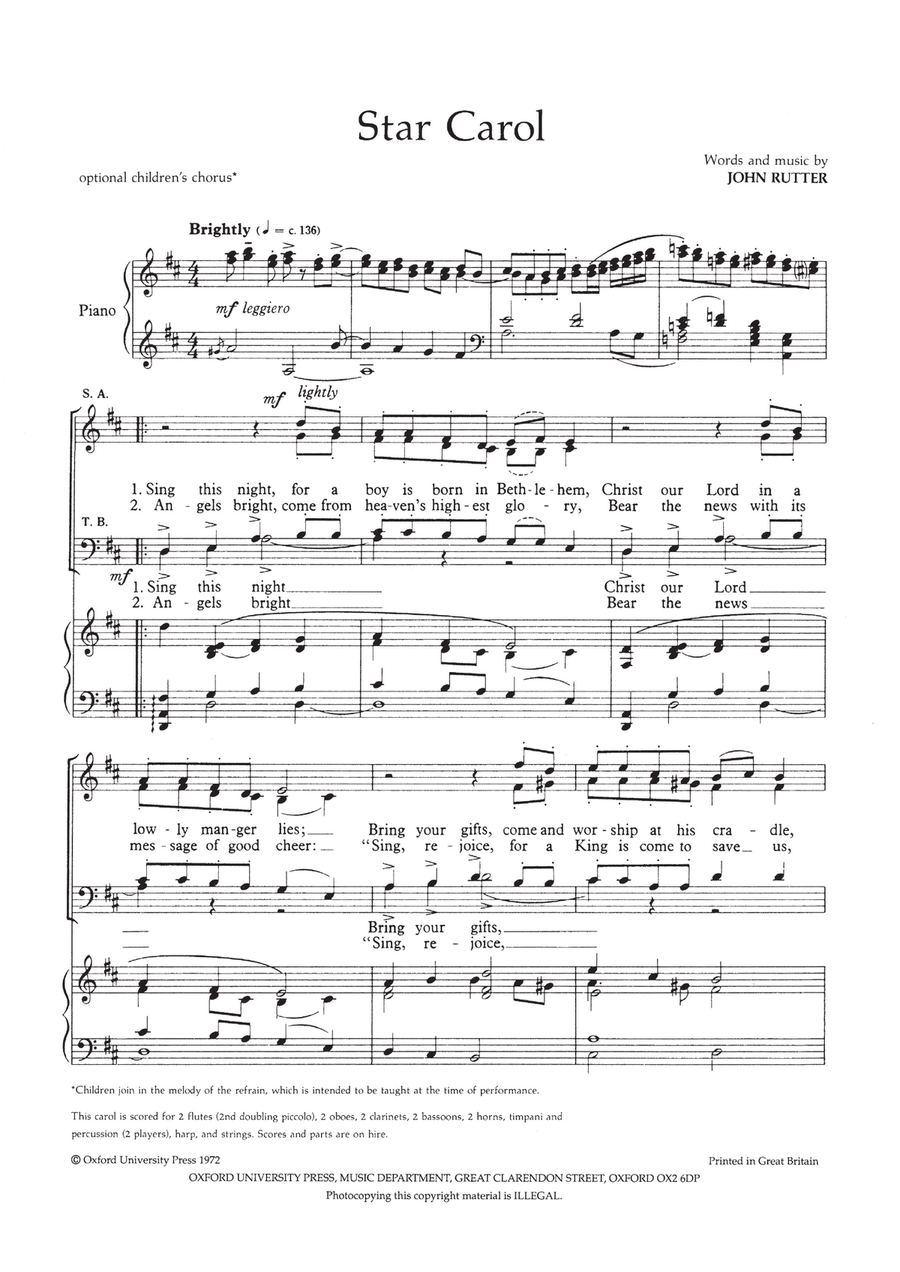 Star Carol 4-Part scores gallery preview page 2