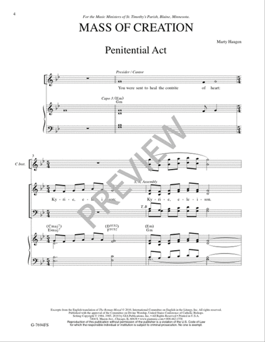 Mass of Creation (Full Score) 4-Part scores gallery preview page 5