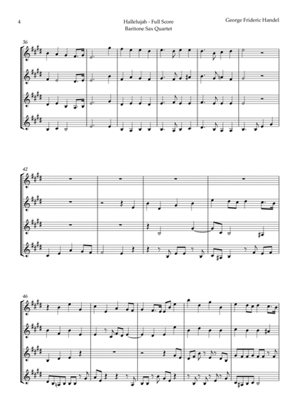 Hallelujah from Messiah by Handel for Baritone Sax Quartet image number null
