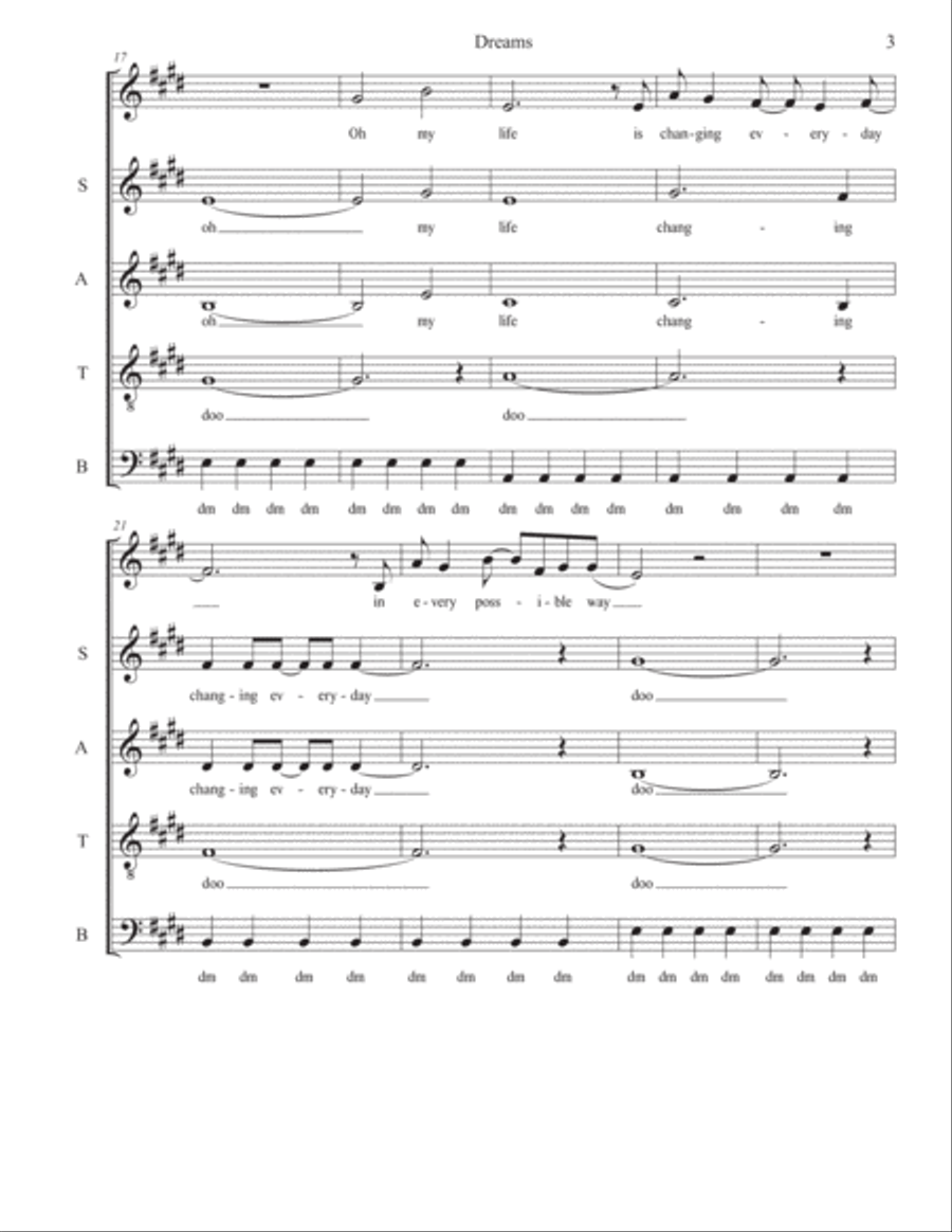 Dreams 4-Part scores gallery preview page 3