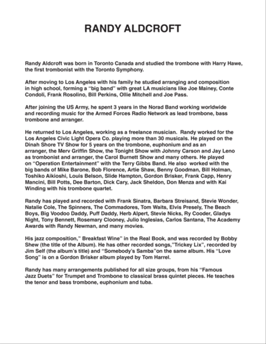 Famous Jazz Duets for Tenor and Bass Trombone Volume 2 Trombone Duet scores gallery preview page 7