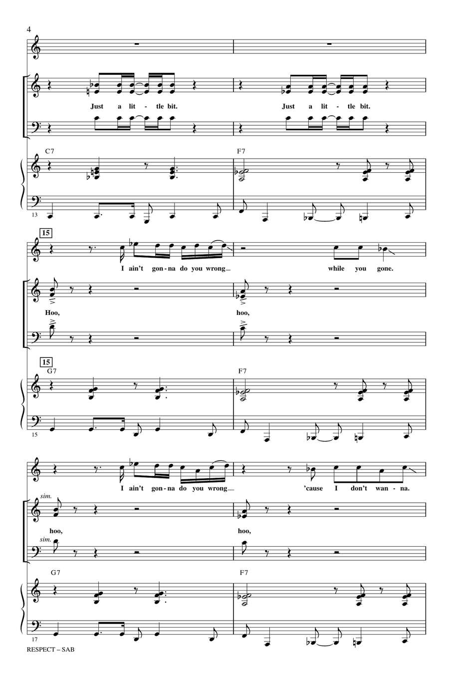 Respect (arr. Roger Emerson) 3-Part scores gallery preview page 3