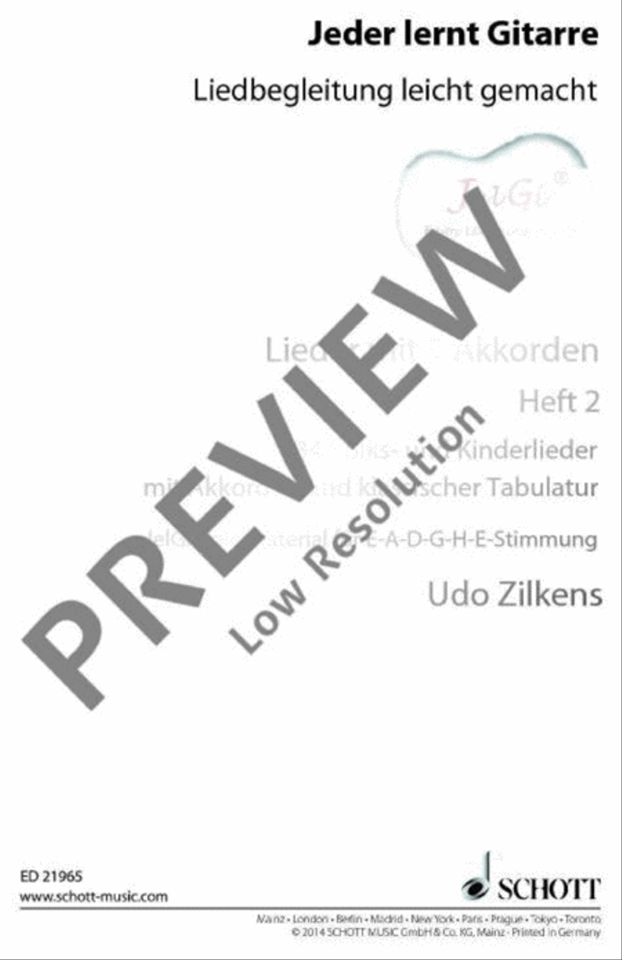 Jeder lernt Gitarre - Lieder mit 3 Akkorden Heft 2 Classical Guitar scores gallery preview page 2