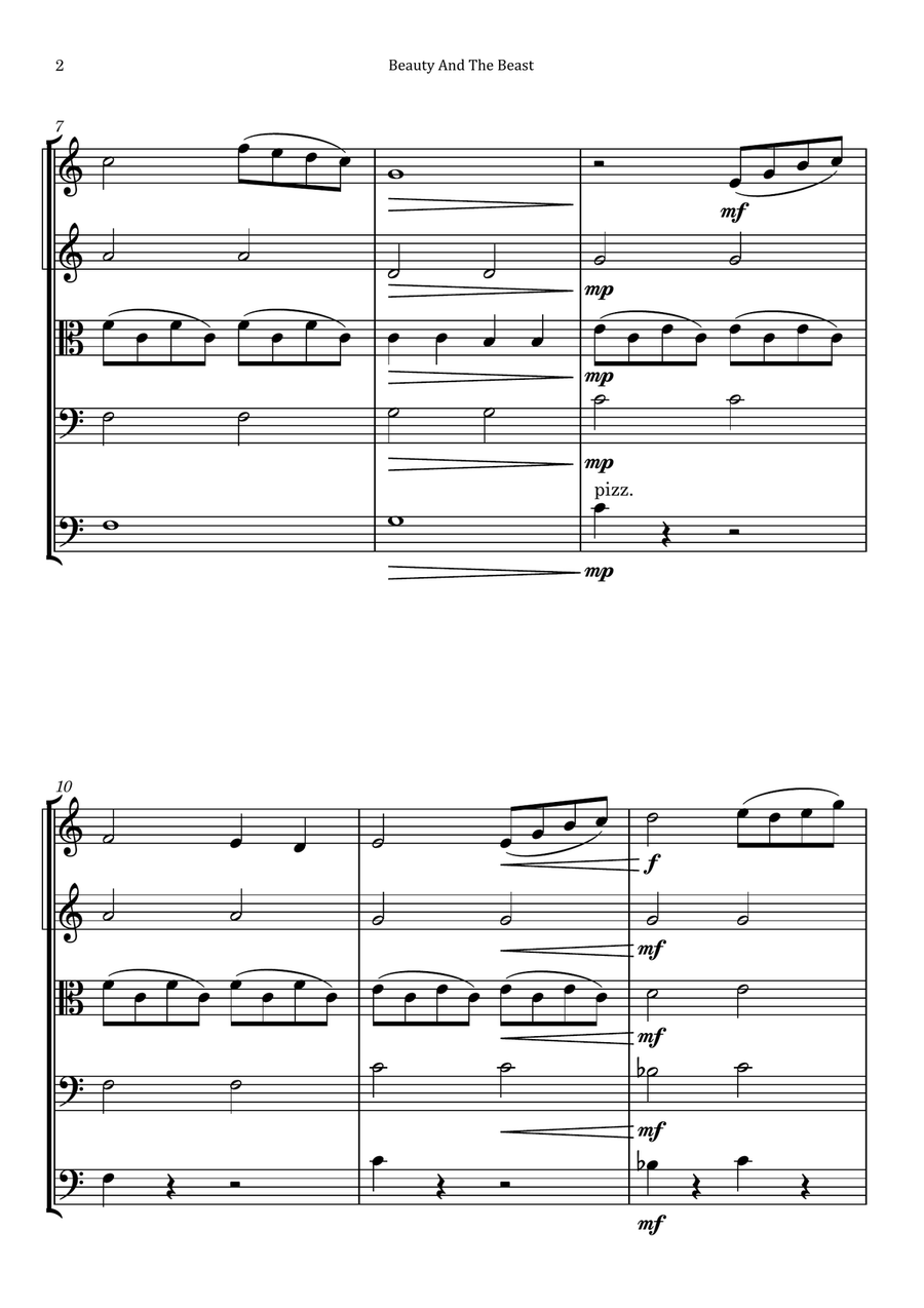 Beauty And The Beast String Orchestra scores gallery preview page 2