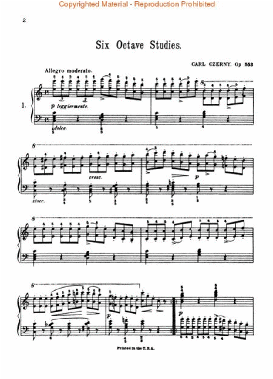 6 Octave Studies in Progressive Difficulty, Op. 553