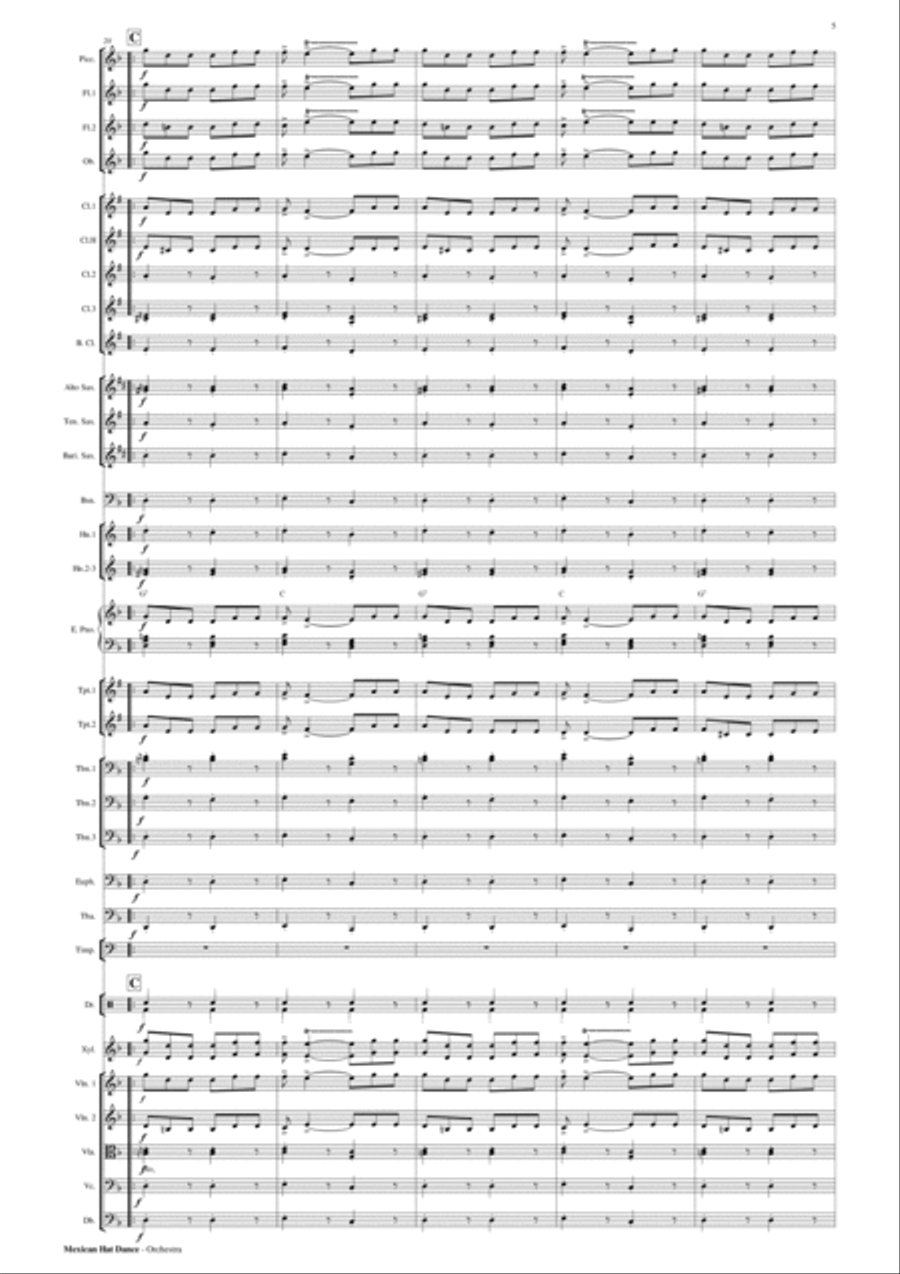 Mexican Hat Dance - Orchestra/Concert Band Concert Band scores gallery preview page 6